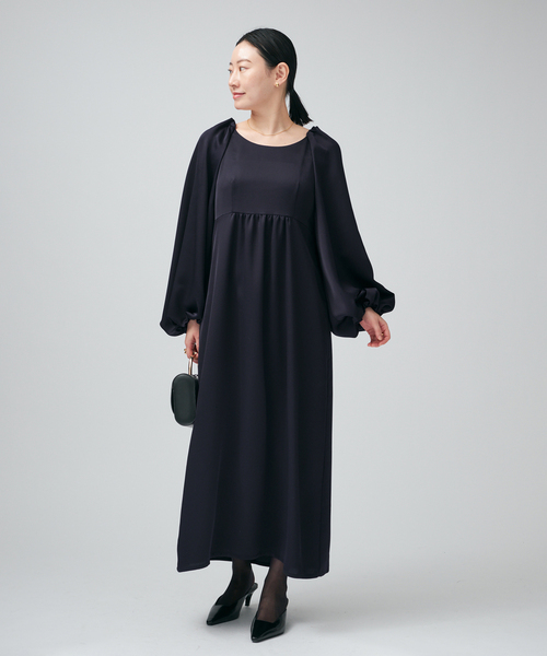 VERMEIL par iena(ヴェルメイユパーイエナ)の「ジョーゼットワンピース(ワンピース・レディース・ネイビー・38/36)」の8枚目の写真