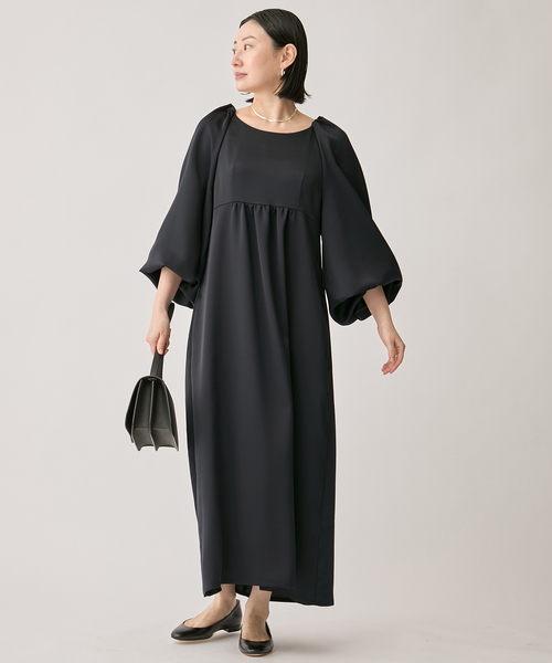 VERMEIL par iena(ヴェルメイユパーイエナ)の「ジョーゼットワンピース(ワンピース・レディース・ネイビー・38/36)」の4枚目の写真