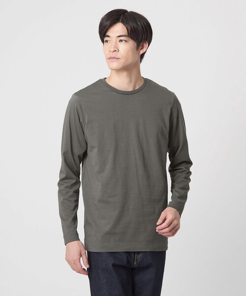 LONG FIBER COTTON クリア クルーネック 長袖 Tシャツ（Tシャツ