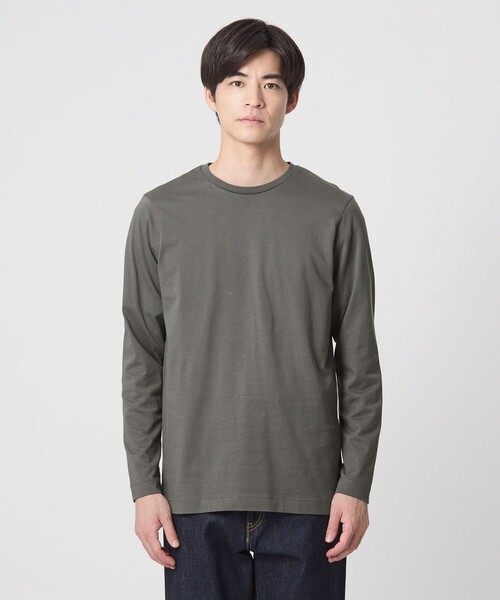 セール】LONG FIBER COTTON クリア クルーネック 長袖 Tシャツ（T