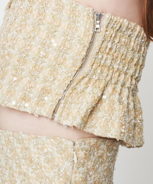 ME COUTURE(ミークチュール)の「ツイードビスチェセットスカート(スカート・レディース・ピンク/ベージュ・1/0)」の9枚目の写真
