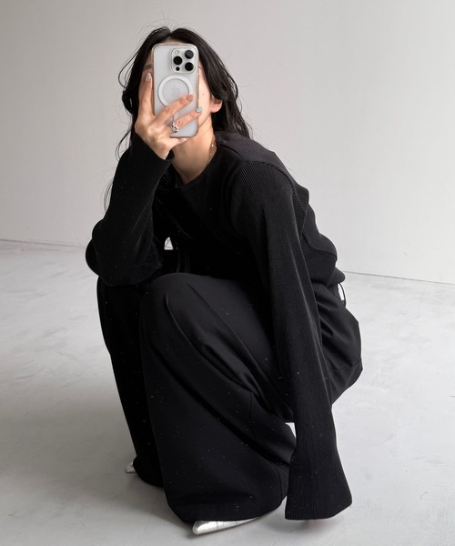 wee9s(ウィークス)の「【セルフカット可能】daily daily super stretch pleats tops / デイリーデイリースーパーストレッチプリーツトップス(Tシャツ/カットソー・レディース・ホワイト系その他/アッシュグレー/ブラック系その他/グレー系その他/ブラック/アイボリー/ブルー系その他/ネイビー/チェリーレッド/レッド系その他/ライム/ボルドー/グリーン系その他/グリーン系その他2/ブルー/ダークグリーン/レッド系その他2/ブルー系その他2/ライトブルー/ブルー系その他3・FREE)」の1枚目の写真