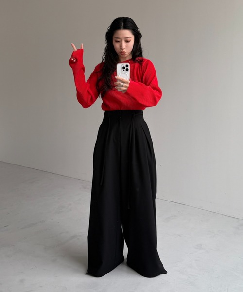 wee9s(ウィークス)の「【セルフカット可能】daily daily super stretch pleats tops / デイリーデイリースーパーストレッチプリーツトップス(Tシャツ/カットソー・レディース・ホワイト系その他/アッシュグレー/ブラック系その他/グレー系その他/ブラック/アイボリー/ブルー系その他/ネイビー/チェリーレッド/レッド系その他/ライム/ボルドー/グリーン系その他/グリーン系その他2/ブルー/ダークグリーン/レッド系その他2/ブルー系その他2/ライトブルー/ブルー系その他3・FREE)」の18枚目の写真