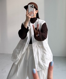 【セルフカット可能】daily daily super stretch pleats tops / デイリーデイリースーパーストレッチプリーツトップス
