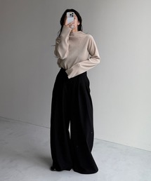 【セルフカット可能】daily daily super stretch pleats tops / デイリーデイリースーパーストレッチプリーツトップス