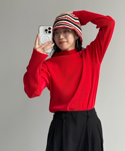 wee9s(ウィークス)の「【セルフカット可能】daily daily super stretch pleats tops / デイリーデイリースーパーストレッチプリーツトップス(Tシャツ/カットソー・レディース・ホワイト系その他/アッシュグレー/ブラック系その他/グレー系その他/ブラック/アイボリー/ブルー系その他/ネイビー/チェリーレッド/レッド系その他/ライム/ボルドー/グリーン系その他/グリーン系その他2/ブルー/ダークグリーン/レッド系その他2/ブルー系その他2/ライトブルー/ブルー系その他3・FREE)」の20枚目の写真