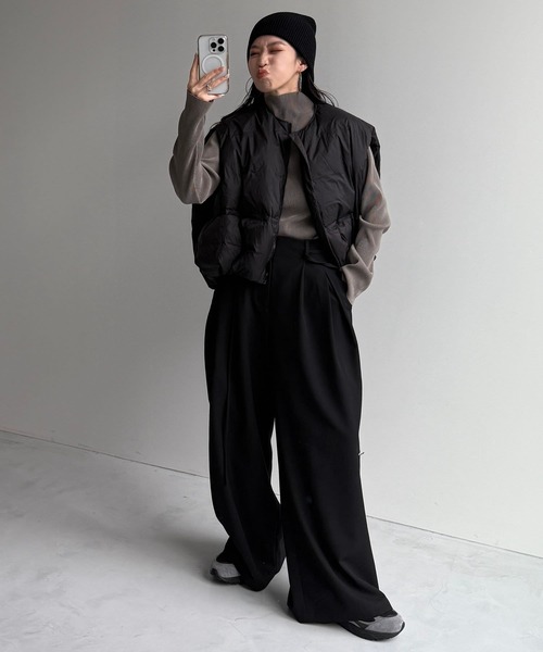 wee9s(ウィークス)の「【セルフカット可能】daily daily super stretch pleats tops / デイリーデイリースーパーストレッチプリーツトップス(Tシャツ/カットソー・レディース・ホワイト系その他/アッシュグレー/ブラック系その他/グレー系その他/ブラック/アイボリー/ブルー系その他/ネイビー/チェリーレッド/レッド系その他/ライム/ボルドー/グリーン系その他/グリーン系その他2/ブルー/ダークグリーン/レッド系その他2/ブルー系その他2/ライトブルー/ブルー系その他3・FREE)」の5枚目の写真