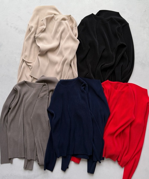 wee9s(ウィークス)の「【セルフカット可能】daily daily super stretch pleats tops / デイリーデイリースーパーストレッチプリーツトップス(Tシャツ/カットソー・レディース・ホワイト系その他/アッシュグレー/ブラック系その他/グレー系その他/ブラック/アイボリー/ブルー系その他/ネイビー/チェリーレッド/レッド系その他/ライム/ボルドー/グリーン系その他/グリーン系その他2/ブルー/ダークグリーン/レッド系その他2/ブルー系その他2/ライトブルー/ブルー系その他3・FREE)」の21枚目の写真