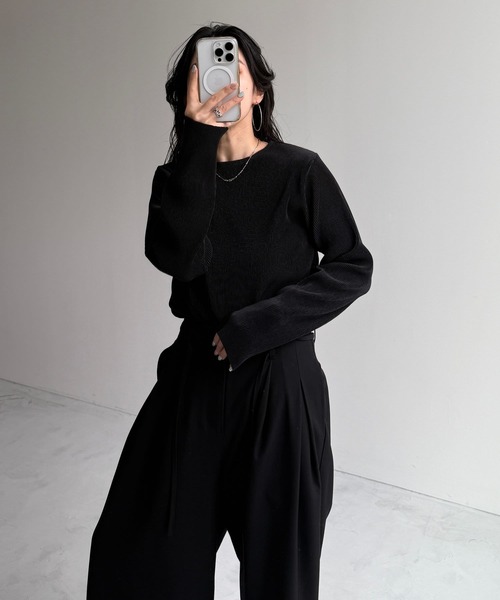 PLEATPLEASE ブラック プリーツトップス プリーツプリーズPLEATSPLEASE 黒 トップス