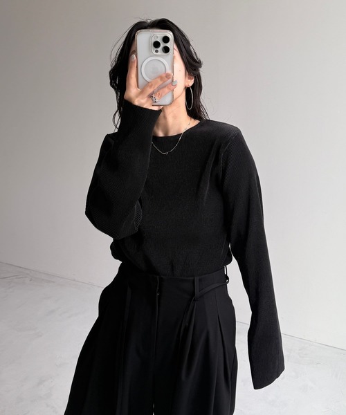 セール】daily daily super stretch pleats tops / デイリー