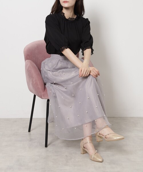 ESPERANZA（エスペランサ）の「ポインテッドトゥパール調付きセパレートパンプス（パンプス・レディース・ゴールド/グレー/ブラック・24.5cm/23.5cm/23.0cm/22.5cm/22.0cm/24.0cm）」の21枚目の写真
