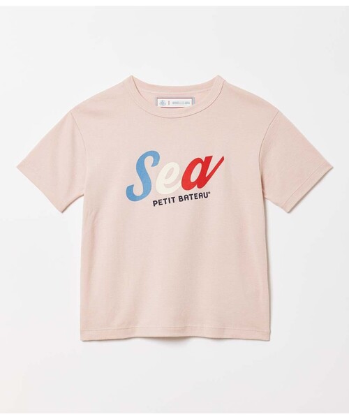 PETIT BATEAU（プチバトー）の「Ｗ＆Ｓプリント半袖Ｔシャツ（Tシャツ/カットソー・キッズ・ホワイト/ピンク/ネイビー・8YEAR/4YEAR/6YEAR/10YEAR/5YEAR）」の3枚目の写真