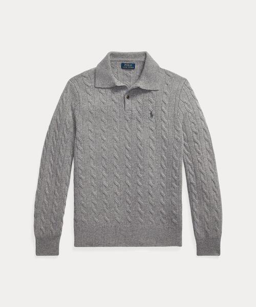 POLO RALPH LAUREN(ポロ ラルフ ローレン)の「ケーブルニット ウールカシミヤ セーター(ニット/セーター・メンズ・グレー系・S/M/L/XS)」の2枚目の写真