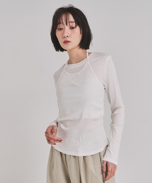 FMiBL（ファミル）の「ホルターネックトップス（Tシャツ/カットソー・レディース・グレー/ホワイト/ブラック・FREE）」の2枚目の写真