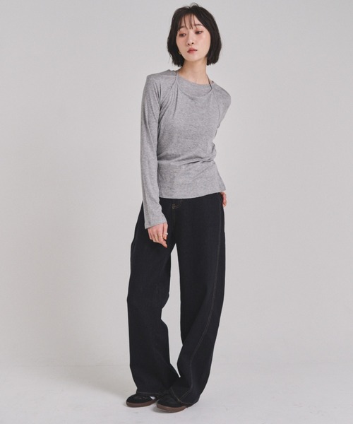 FMiBL（ファミル）の「ホルターネックトップス（Tシャツ/カットソー・レディース・グレー/ホワイト/ブラック・FREE）」の9枚目の写真