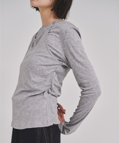 FMiBL（ファミル）の「ホルターネックトップス（Tシャツ/カットソー・レディース・グレー/ホワイト/ブラック・FREE）」の7枚目の写真