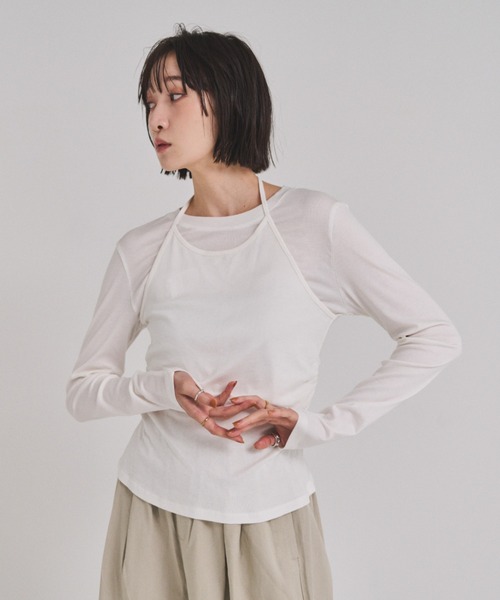 FMiBL（ファミル）の「ホルターネックトップス（Tシャツ/カットソー・レディース・グレー/ホワイト/ブラック・FREE）」の14枚目の写真