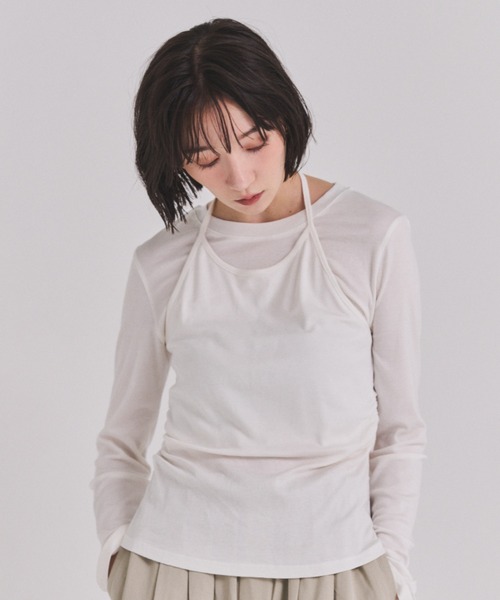 FMiBL（ファミル）の「ホルターネックトップス（Tシャツ/カットソー・レディース・グレー/ホワイト/ブラック・FREE）」の15枚目の写真