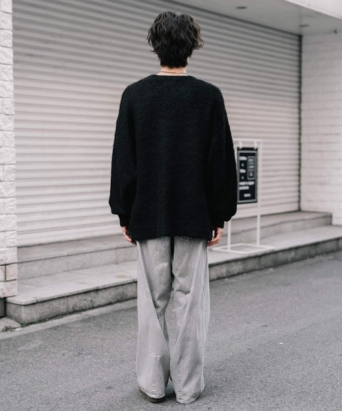 Rocky Monroe(ロッキーモンロー)の「オーバーサイズウール混ミックス糸プルオーバーニットセーター(ニット/セーター・メンズ・ダークブルー/チャコール/ブラック/ブラウン/オフホワイト・M/L/XL)」の22枚目の写真