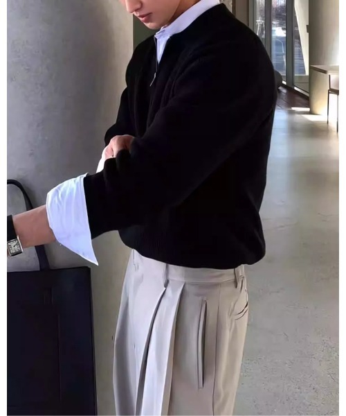 Otte(オッテ)の「ハーフジップルーズフィットニット(ニット/セーター・メンズ・ブラック・MEDIUM/X-LARGE/LARGE)」の11枚目の写真