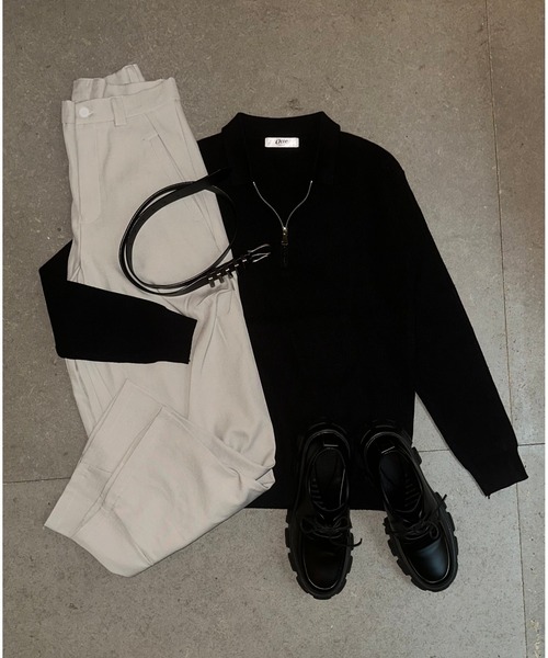 Otte(オッテ)の「ハーフジップルーズフィットニット(ニット/セーター・メンズ・ブラック・MEDIUM/X-LARGE/LARGE)」の10枚目の写真