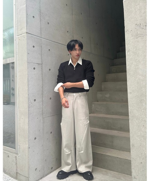 Otte(オッテ)の「ハーフジップルーズフィットニット(ニット/セーター・メンズ・ブラック・MEDIUM/X-LARGE/LARGE)」の6枚目の写真