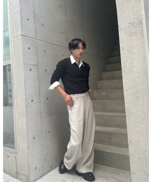 Otte(オッテ)の「ハーフジップルーズフィットニット(ニット/セーター・メンズ・ブラック・MEDIUM/X-LARGE/LARGE)」の7枚目の写真