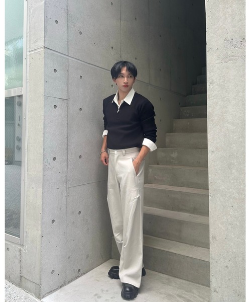 Otte(オッテ)の「ハーフジップルーズフィットニット(ニット/セーター・メンズ・ブラック・MEDIUM/X-LARGE/LARGE)」の9枚目の写真