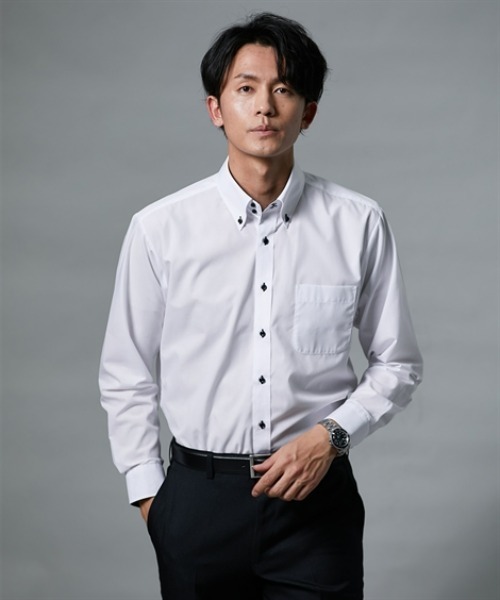 nissen(ニッセン)の「衿・袖口の汚れが目立ちにくい! 形態安定ドゥエボタンダウン長袖ワイシャツ (M~8Lサイズ)(ビジネスシャツ・メンズ・ホワイト・M/L/LL/3L/4L/5L/6L/8L)」の6枚目の写真