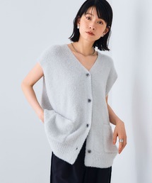 CROSS FUNCTION | 《洗える》スパンコールフェザーニットベスト【CROSS FUNCTION/クロスファンクション】(ベスト)
