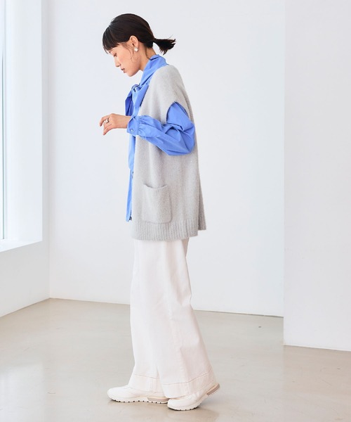 CROSS FUNCTION（クロスファンクション）の「《洗える》スパンコールフェザーニットベスト【CROSS FUNCTION/クロスファンクション】（ベスト・レディース・グレー/オフホワイト/モカ・LL/M/L）」の10枚目の写真