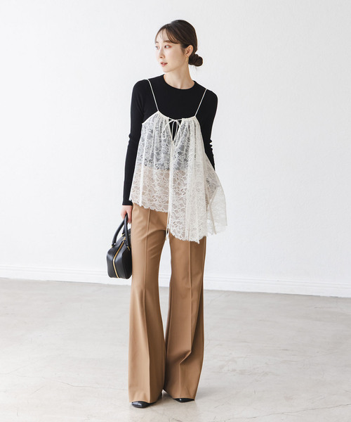 Noble（ノーブル）の「《追加》リブクルーネックニット（ニット/セーター・レディース・ホワイト/ブラック/ブラウン/ライトイエロー・FREE）」の12枚目の写真