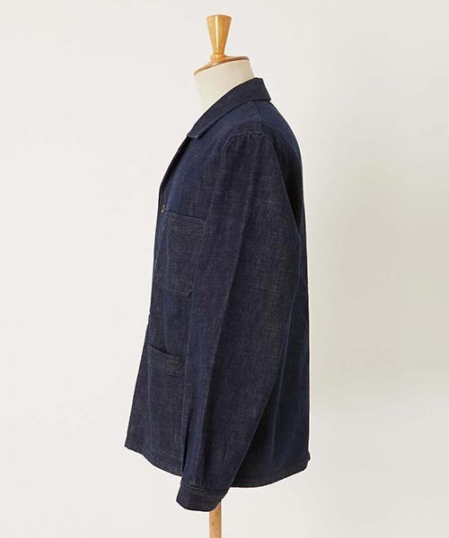 BLUE BLUE（ブルーブルー）の「JAPAN DORAKU テンネンホンアイ セルビッチデニムワークジャケット（カバーオール・メンズ・インディゴブルー・M/L）」の3枚目の写真