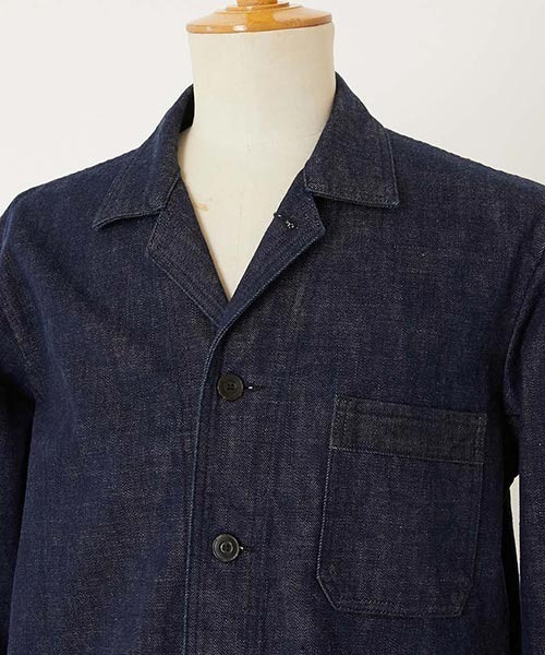 BLUE BLUE（ブルーブルー）の「JAPAN DORAKU テンネンホンアイ セルビッチデニムワークジャケット（カバーオール・メンズ・インディゴブルー・M/L）」の5枚目の写真
