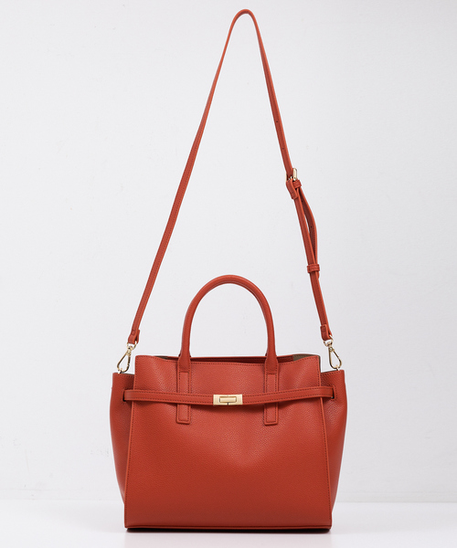 soeur(スール)の「●SOEUR/ベルテッド2WAYトートバッグ(トートバッグ・レディース・ブラック/グレイッシュベージュ/オレンジ・フリー)」の10枚目の写真