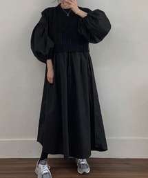 追加2》キュプラフィブリルギャザーワンピース（ワンピース）｜VERMEIL