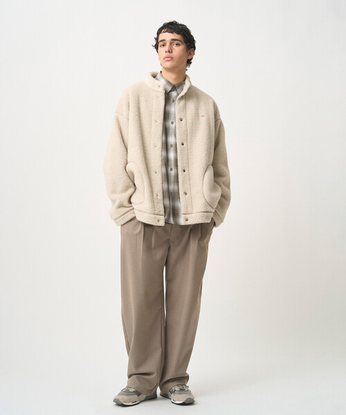 MEN'S DOUBLE FACE BOA STAND COLLAR CARDIGAN（カーディガン/ボレロ