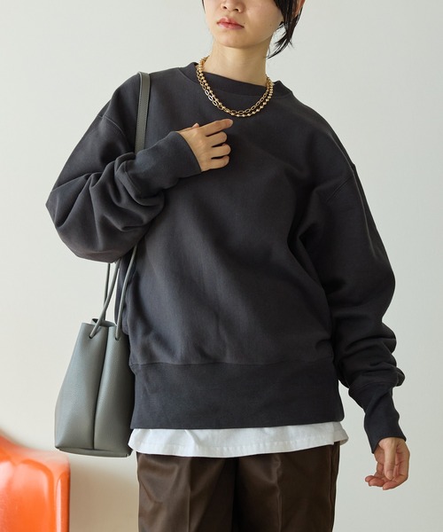 Healthknit（ヘルスニット）の「Healthknit/ヘルスニット LOCKER WEIGHT SWEAT CREW ドロップショルダー サイドパネル クルーネックスウェット（スウェット・メンズ・ブラック/グレー/アイボリー・L/XL/M）」の3枚目の写真