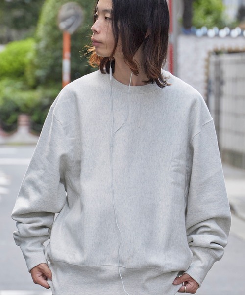 Healthknit（ヘルスニット）の「Healthknit/ヘルスニット LOCKER WEIGHT SWEAT CREW ドロップショルダー サイドパネル クルーネックスウェット（スウェット・メンズ・ブラック/グレー/アイボリー・L/XL/M）」の9枚目の写真