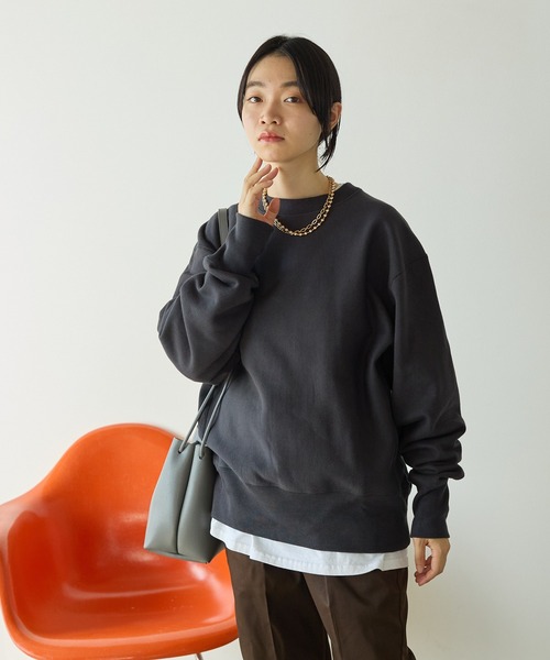 Healthknit（ヘルスニット）の「Healthknit/ヘルスニット LOCKER WEIGHT SWEAT CREW ドロップショルダー サイドパネル クルーネックスウェット（スウェット・メンズ・ブラック/グレー/アイボリー・L/XL/M）」の6枚目の写真