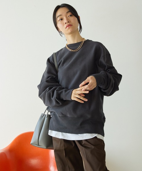 Healthknit（ヘルスニット）の「Healthknit/ヘルスニット LOCKER WEIGHT SWEAT CREW ドロップショルダー サイドパネル クルーネックスウェット（スウェット・メンズ・ブラック/グレー/アイボリー・L/XL/M）」の4枚目の写真