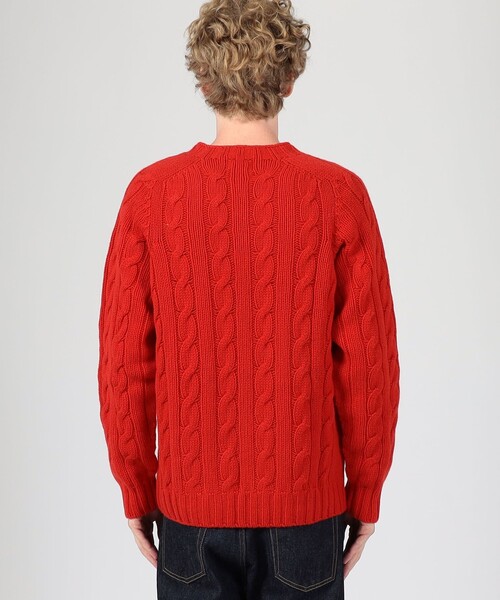 INVERALLAN ウールケーブル クルーネックプルオーバーニット（ニット