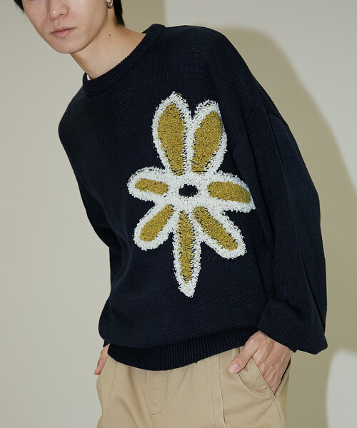 セール】PUBLUX/パブリュクス ブークレフラワープルオーバーニット