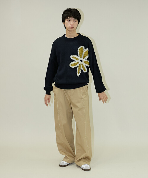 セール】PUBLUX/パブリュクス ブークレフラワープルオーバーニット