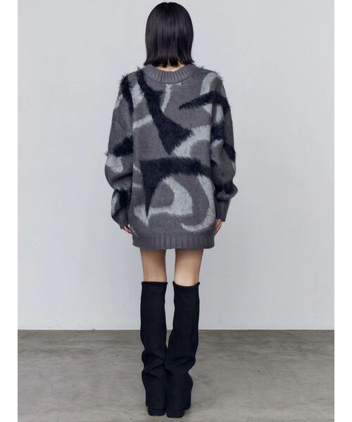 EMODA（エモダ）の「オーバーパターンニット（ニット/セーター・レディース・ライトグレー/ブラウン/グレー・FREE）」の12枚目の写真