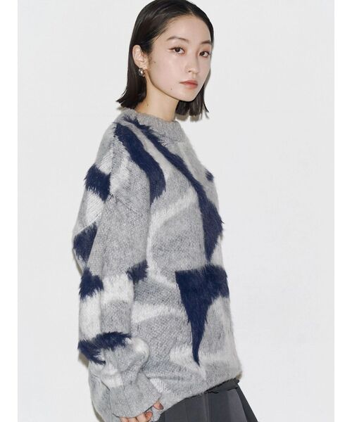 EMODA（エモダ）の「オーバーパターンニット（ニット/セーター・レディース・ライトグレー/ブラウン/グレー・FREE）」の18枚目の写真