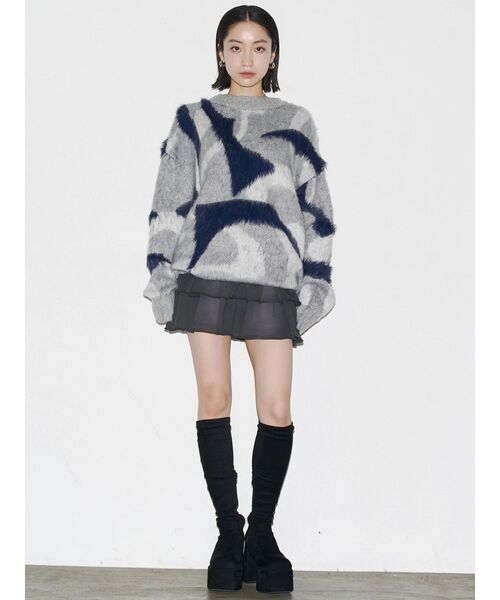 EMODA（エモダ）の「オーバーパターンニット（ニット/セーター・レディース・ライトグレー/ブラウン/グレー・FREE）」の20枚目の写真