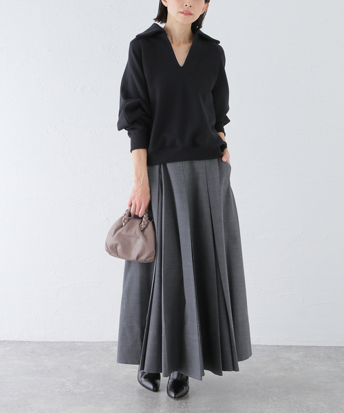 journal standard L'essage(ジャーナルスタンダードレサージュ)の「スウェットワイドカラープルオーバー(スウェット・レディース・ブラック/グレー・FREE)」の3枚目の写真