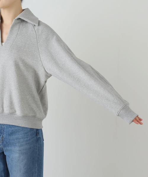 journal standard L'essage(ジャーナルスタンダードレサージュ)の「スウェットワイドカラープルオーバー(スウェット・レディース・ブラック/グレー・FREE)」の14枚目の写真