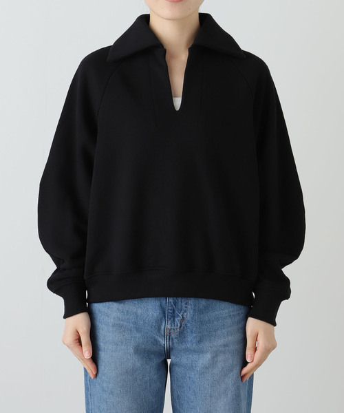 journal standard L'essage(ジャーナルスタンダードレサージュ)の「スウェットワイドカラープルオーバー(スウェット・レディース・ブラック/グレー・FREE)」の18枚目の写真